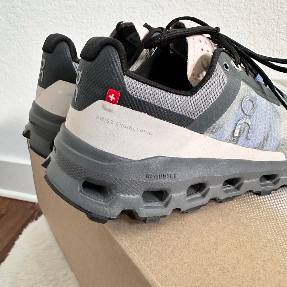 On Running Women's Gray Black Pink Trail Sneakers - Picture 5 of 10